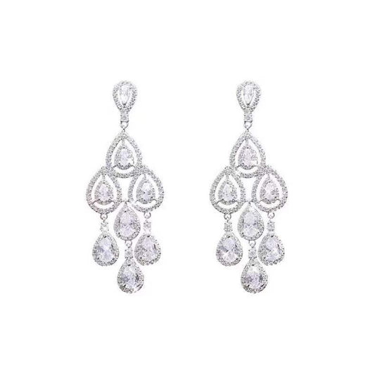 All Over Diamond Zirconia Earrings