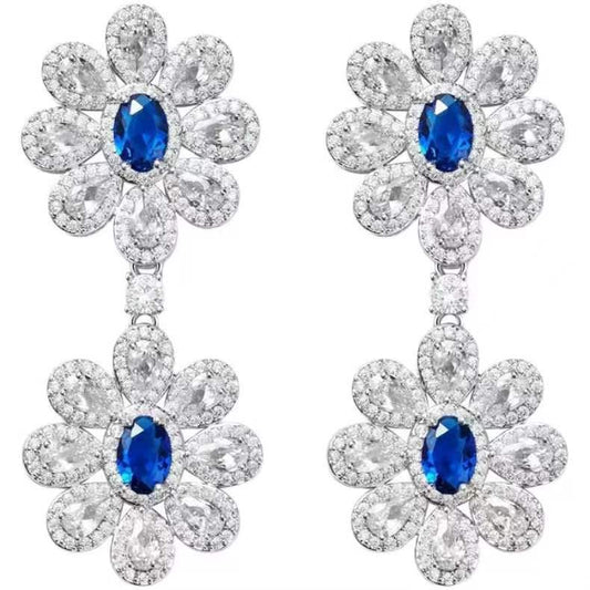 Flower All Over Diamond Earrings