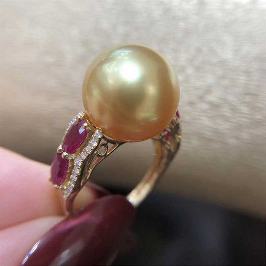 Ruby Set Pearl Ring
